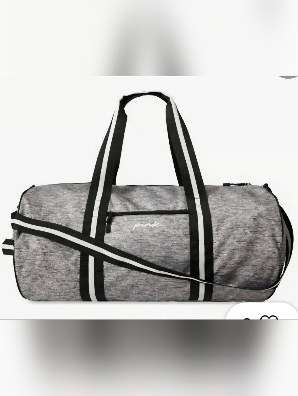 PINK By Victoria's Secret Large Grey Space Dyed Duffel Bag Black And White
